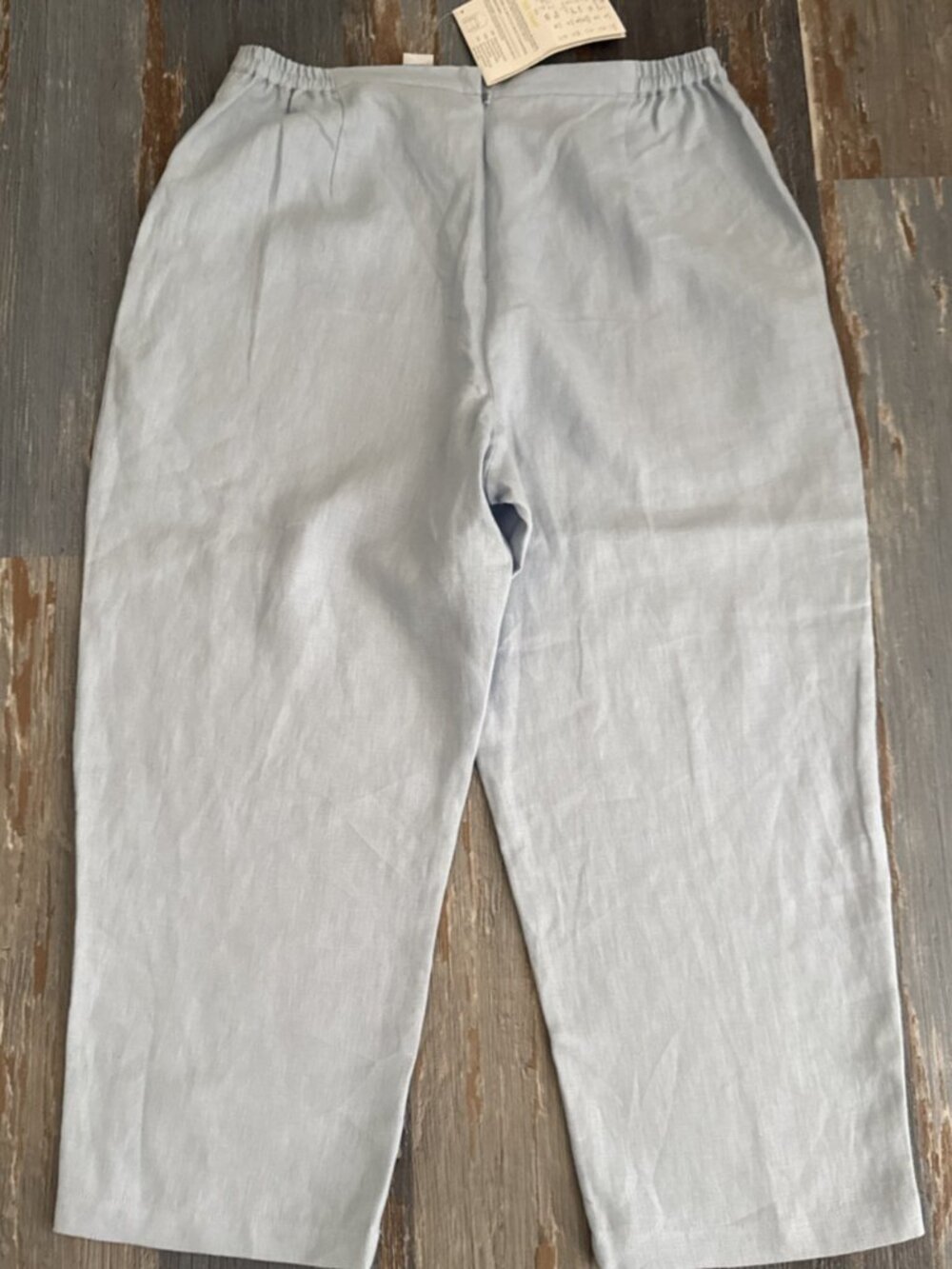 Linea Louis Dell’Olio Blue Linen Pants Wide Leg Womens Large Relaxed Career NEW - Picture 4 of 11